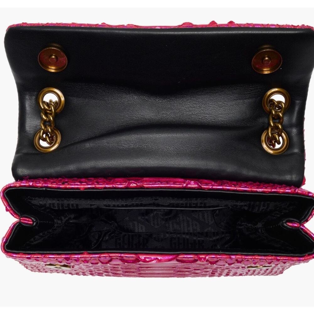Kurt Geiger BUNDLE Snake Embossed Fuchsia Kensington Crossbody  AND WALLET NWT - Picture 4 of 7